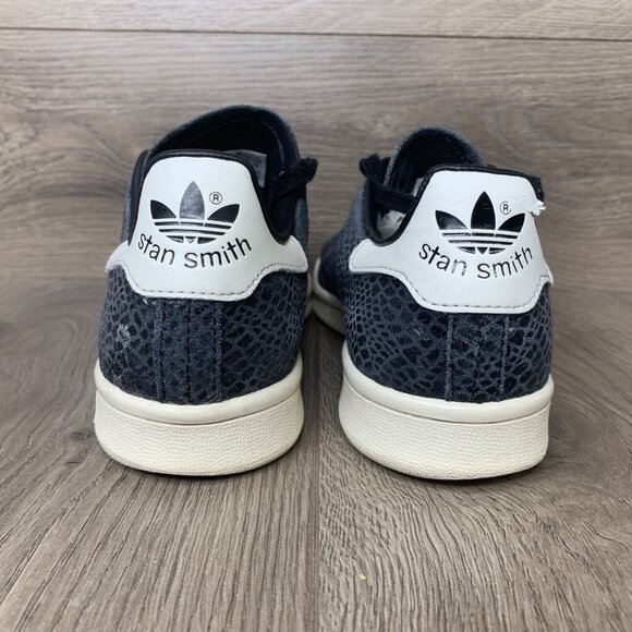 Adidas Stan Smith Womens Size 6.5 Original Black Reptile Snakeskin - Picture 3 of 10